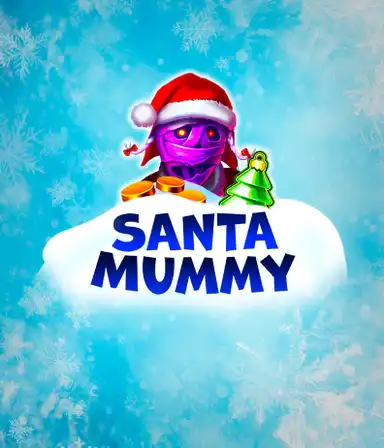 Познакомьтесь с уникальный слот "Santa Mummy" от Belatra, где мумия в костюме Санты добавляет веселья в праздники. На изображении изображена персонаж в образе Санты, окруженная синими морозными узорами. Она приносит атмосферу зимних праздников. Название игры "Santa Mummy" выделено крупными белыми буквами на голубом облаке.